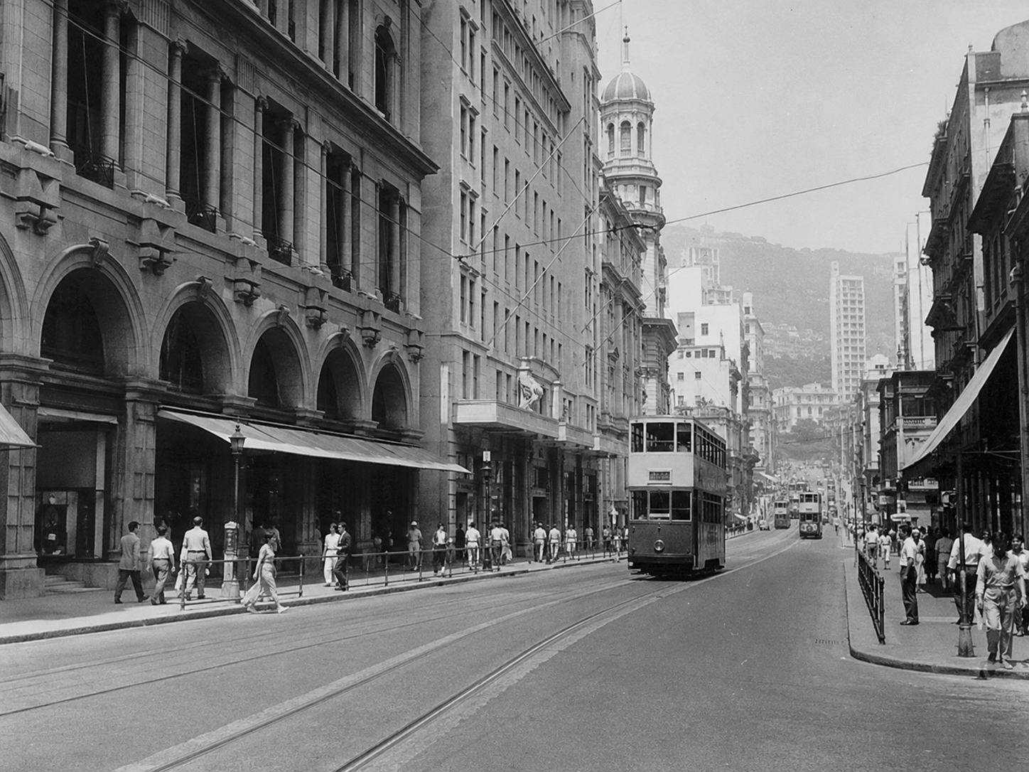 Black-and-white placeholder image of historic Hong Kong Central